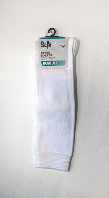 Hovedbilde Knestrømper hvite til barn str 27/30 Safa