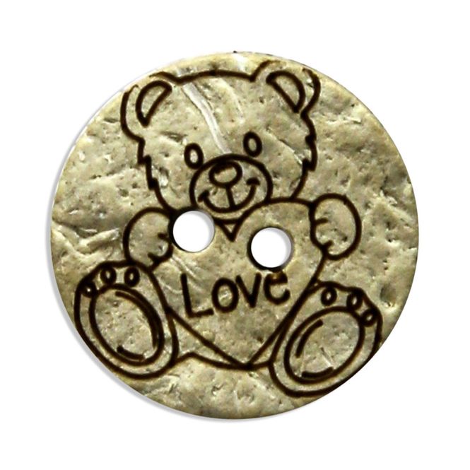 Hovedbilde Knapp Coconut Bamse 15mm