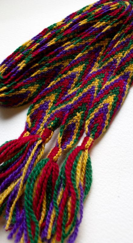 Sokkaband til rekonstruert Os/Bjørnafjorden-bunad 