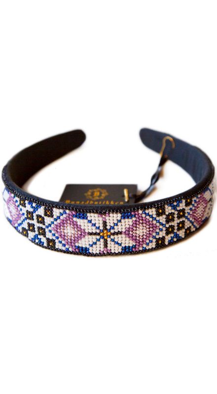 Hårbøyle hel-perlet - medium - Nr 6610