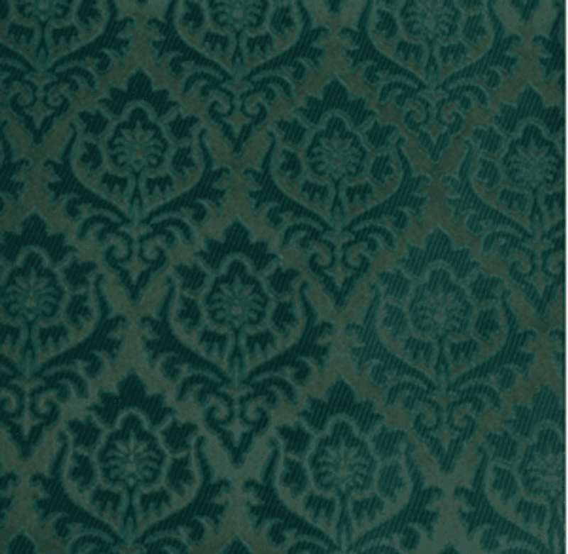 Silkedamask, Granateple - Grønn - 100% silke