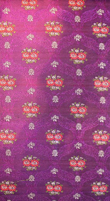 Hovedbilde Camilla brokade, silke - lilla