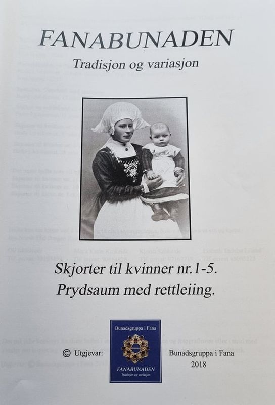 Hefte med broderier til skjorter Fana dame nr 1-5