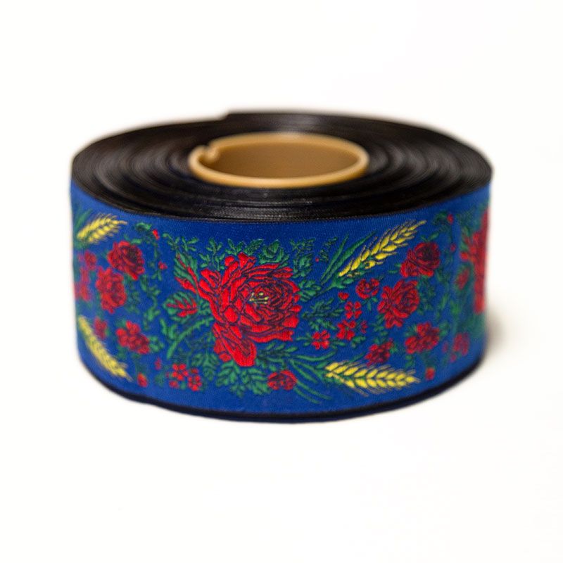 Blomsterbånd klar blå/ rød 