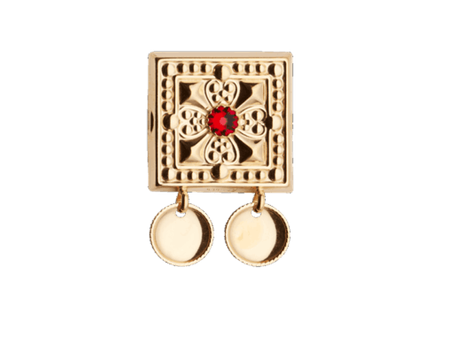 Hovedbilde Beltestøl 092 607  forgylt m/raud stein og  ...