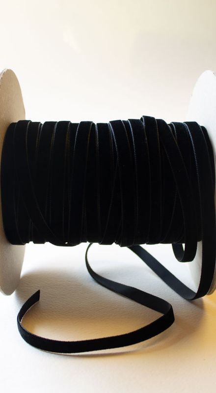 Fløyelsbånd sort 9 mm