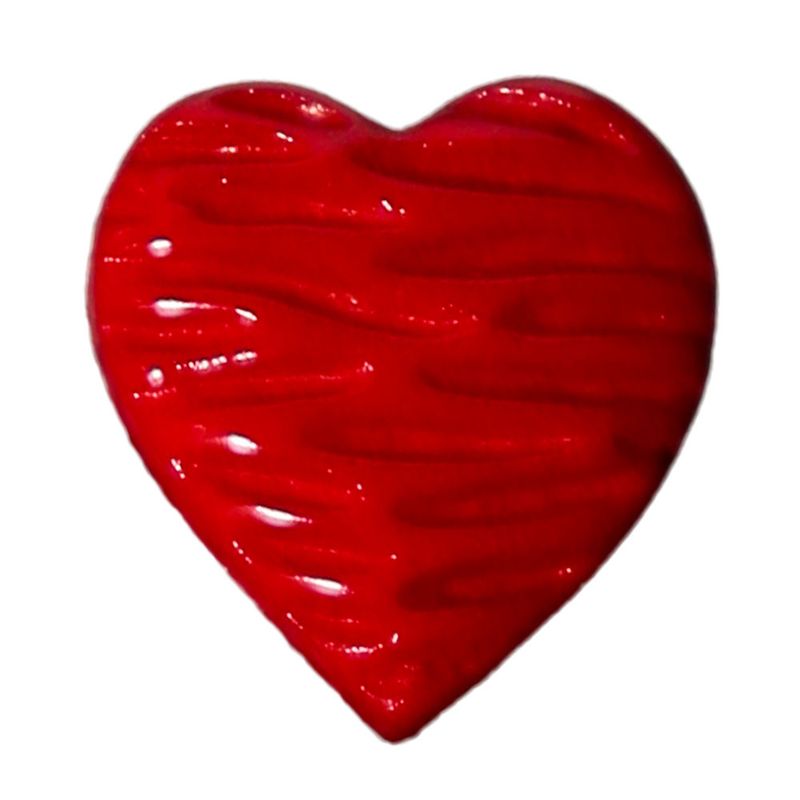 Knapp nylon Rødt Hjerte 12mm