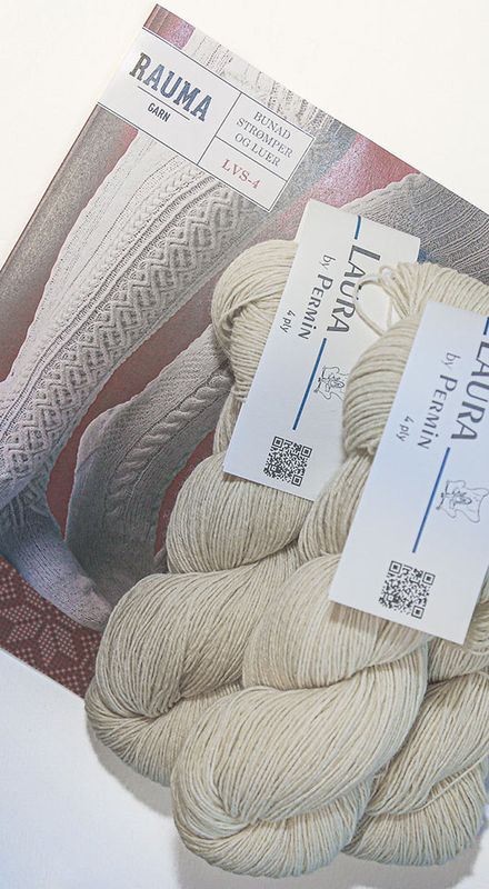 Bunadstrømpe materialpakke herre - Laura ufarget