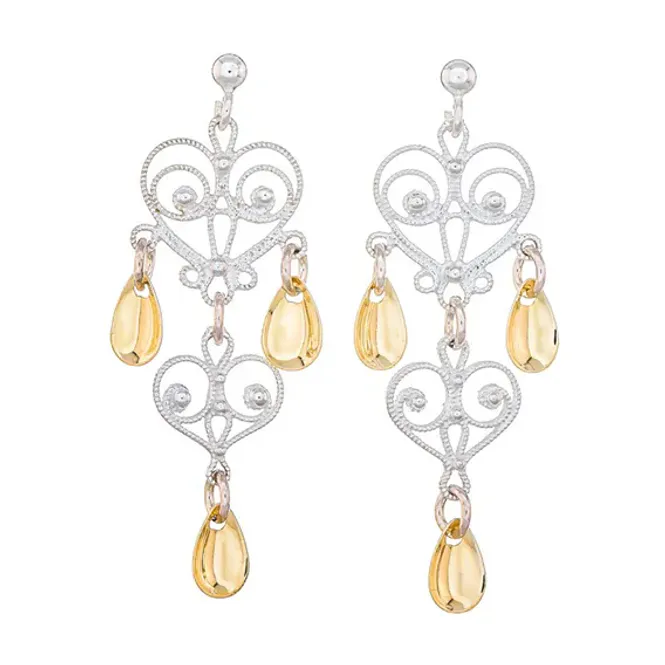 Hovedbilde Ørepynt 507 505 hvit/ forgylt