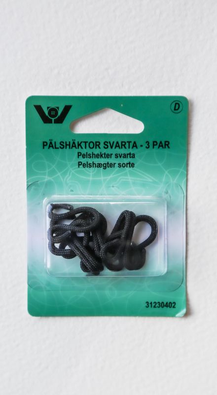 Pelshekter svart 3 par