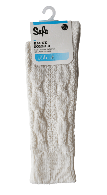 Knestrømper til gutt ullhvit 